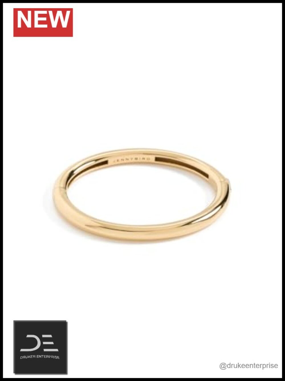 Hinged Gold Plated Bangle Bracelet - Polished Finish
